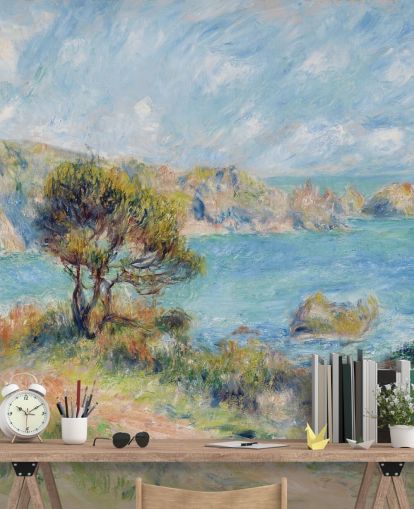 blue and green renoir wall mural called View at Guernsey for bedrooms and living rooms