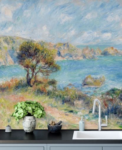 blue and green renoir wall mural called View at Guernsey for bedrooms and living rooms