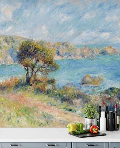 blaues und grünes Renoir-Wandbild namens View at Guernsey für Schlafzimmer und Wohnzimmer