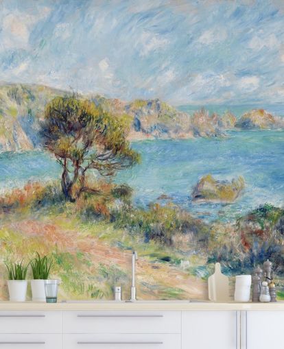 blaues und grünes Renoir-Wandbild namens View at Guernsey für Schlafzimmer und Wohnzimmer