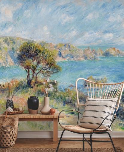 blaues und grünes Renoir-Wandbild namens View at Guernsey für Schlafzimmer und Wohnzimmer blaues und grünes Renoir-Wandbild namens View at Guernsey für Schlafzimmer und Wohnzimmer