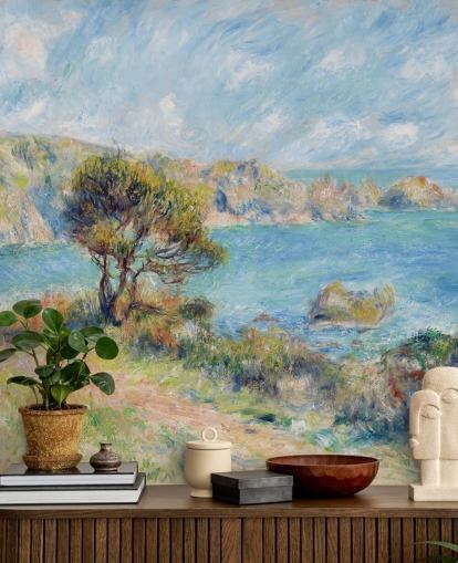 blue and green renoir wall mural called View at Guernsey for bedrooms and living rooms