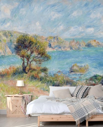 mural de parede renoir azul e verde chamado View at Guernsey para quartos e salas de estar mural de parede renoir azul e verde chamado View at Guernsey para quartos e salas de estar