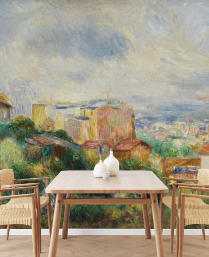 Kunsttapete mit dem Titel View From Montmartre von Pierre-Auguste Renoir für Schlafzimmer und Wohnzimmer Kunsttapete mit dem Titel View From Montmartre von Pierre-Auguste Renoir für Schlafzimmer und Wohnzimmer