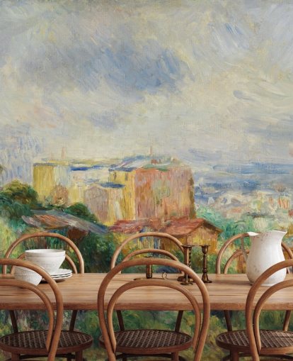 murale d'arte chiamato View From Montmartre di Pierre-Auguste Renoir per camere da letto e salotti