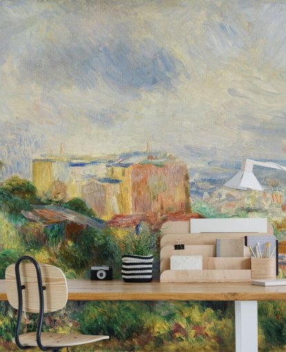 mural de parede de belas artes chamado View From Montmartre de Pierre-Auguste Renoir para quartos e salas de estar mural de parede de belas artes chamado View From Montmartre de Pierre-Auguste Renoir para quartos e salas de estar