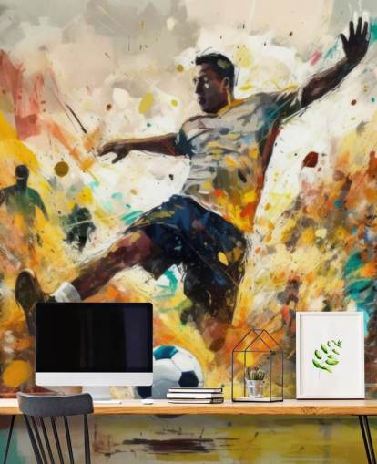 vivace murale di carta da parati calcistica chiamato Street Soccer per camere da letto e squadre di calcio vivace murale di carta da parati calcistica chiamato Street Soccer per camere da letto e squadre di calcio