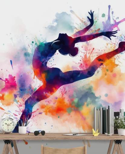 customizable gymnastics wallpaper mural called Gymnast Silhouette for bedrooms and sports clubs customizable gymnastics wallpaper mural called Gymnast Silhouette for bedrooms and sports clubs