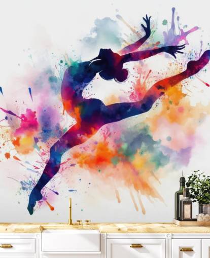 customizable gymnastics wallpaper mural called Gymnast Silhouette for bedrooms and sports clubs customizable gymnastics wallpaper mural called Gymnast Silhouette for bedrooms and sports clubs