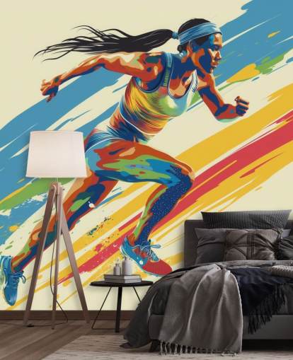 mural de papel pintado de atletismo llamado Sprint Athlete para hogares, empresas y clubes deportivos mural de papel pintado de atletismo llamado Sprint Athlete para hogares, empresas y clubes deportivos