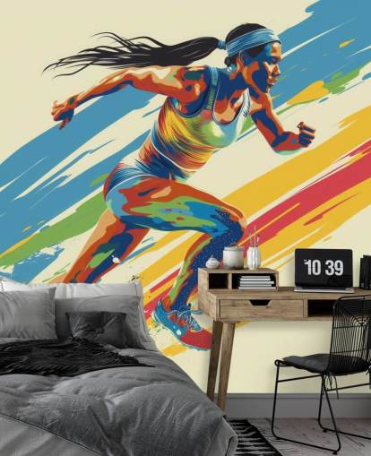 track and field wallpaper mural called Sprinting Athlete for homes, businesses and sports clubs