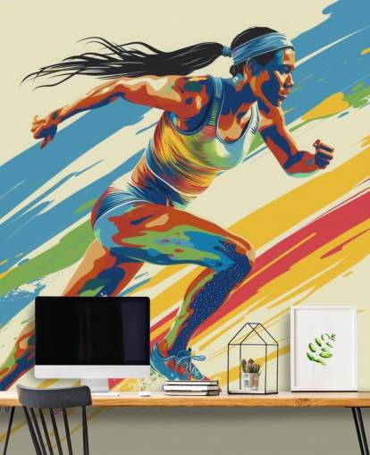 carta da parati murale di atletica leggera chiamata Sprinting Athlete per case, aziende e società sportive carta da parati murale di atletica leggera chiamata Sprinting Athlete per case, aziende e società sportive