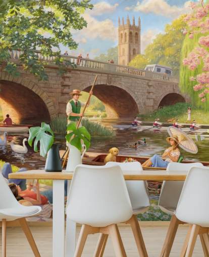 bygone era wall mural called Boat Ride by Daniel Rodgers for care homes