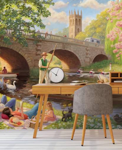 bygone era wall mural called Boat Ride by Daniel Rodgers for care homes