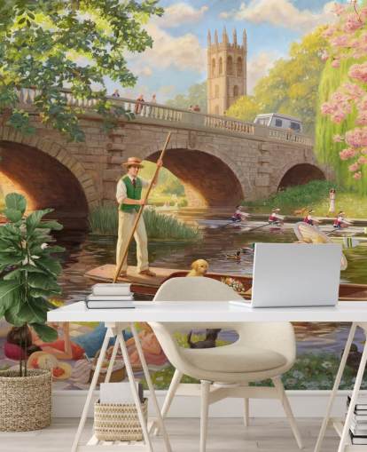 bygone era wall mural called Boat Ride by Daniel Rodgers for care homes