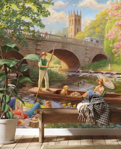 bygone era wall mural called Boat Ride by Daniel Rodgers for care homes
