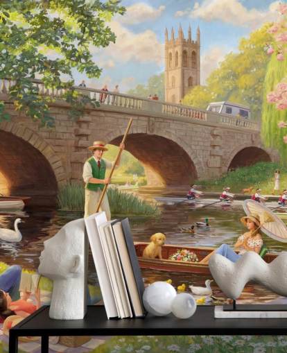 bygone era wall mural called Boat Ride by Daniel Rodgers for care homes