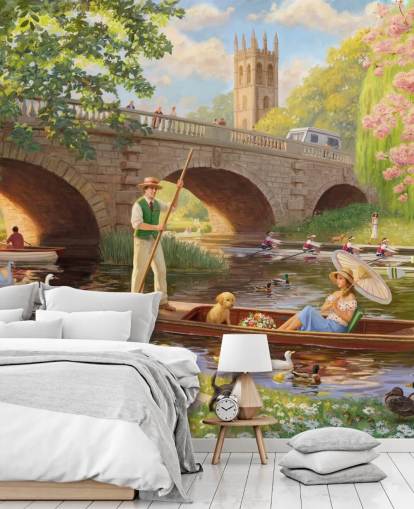 murale d'epoca passata chiamato Boat Ride di Daniel Rodgers per case di cura