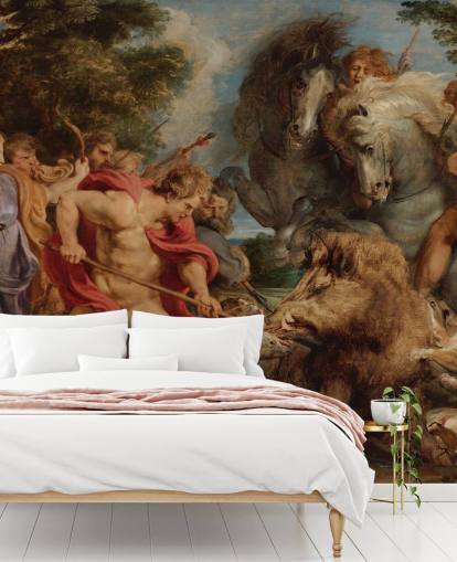 mural de pared de bellas artes llamado The Calydonian Boar Hunt de Peter Paul Rubens para salas de estar, comedores y oficinas en casa mural de pared de bellas artes llamado The Calydonian Boar Hunt de Peter Paul Rubens para salas de estar, comedores y oficinas en casa