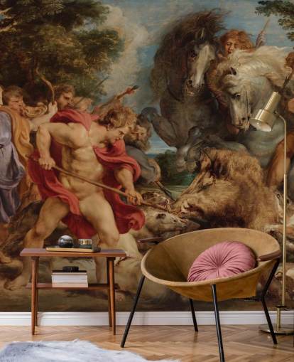 mural de pared de bellas artes llamado The Calydonian Boar Hunt de Peter Paul Rubens para salas de estar, comedores y oficinas en casa mural de pared de bellas artes llamado The Calydonian Boar Hunt de Peter Paul Rubens para salas de estar, comedores y oficinas en casa