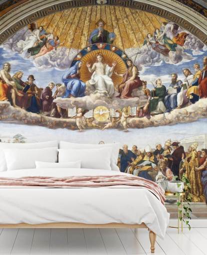 carta da parati fine art chiamata Disputa del Santissimo Sacramento di Raffaello per case e aziende carta da parati fine art chiamata Disputa del Santissimo Sacramento di Raffaello per case e aziende