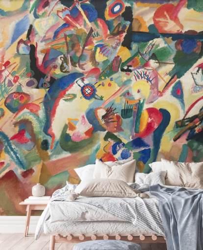 kunstbehangmuurschildering genaamd Entwurf 3 zu Komposition VII van Wassily Kandinsky kunstbehangmuurschildering genaamd Entwurf 3 zu Komposition VII van Wassily Kandinsky