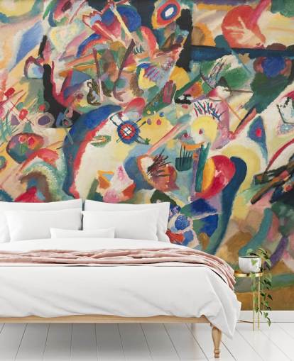 kunsttapet veggmaleri kalt Entwurf 3 zu Komposition VII av Wassily Kandinsky