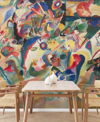 mural de papel pintado de bellas artes llamado Entwurf 3 zu Komposition VII de Wassily Kandinsky