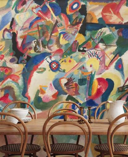 mural de papel de parede de belas artes chamado Entwurf 3 zu Komposition VII de Wassily Kandinsky