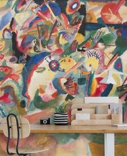 papier peint mural d'art intitulé Entwurf 3 zu Komposition VII de Wassily Kandinsky