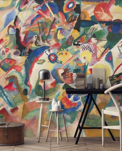 mural de papel pintado de bellas artes llamado Entwurf 3 zu Komposition VII de Wassily Kandinsky