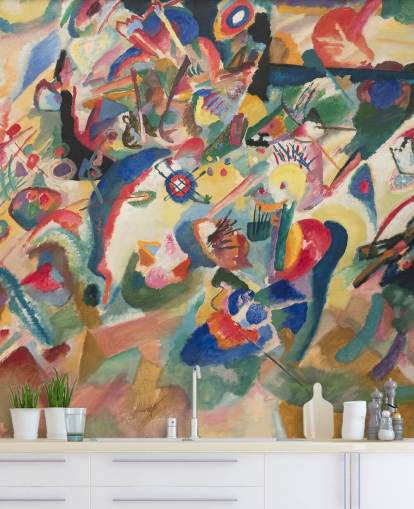 kunsttapet vægmaleri kaldet Entwurf 3 zu Komposition VII af Wassily Kandinsky kunsttapet vægmaleri kaldet Entwurf 3 zu Komposition VII af Wassily Kandinsky