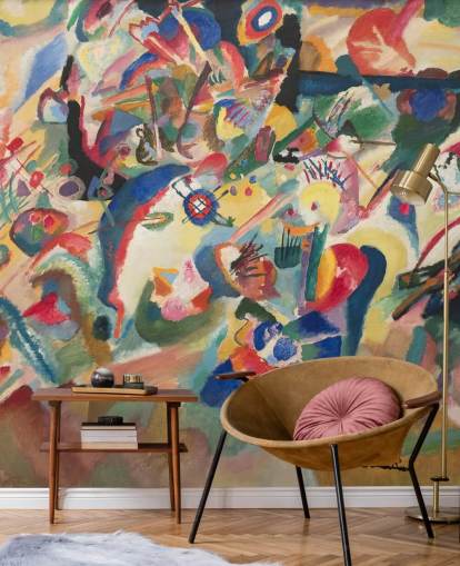 kunsttapet veggmaleri kalt Entwurf 3 zu Komposition VII av Wassily Kandinsky