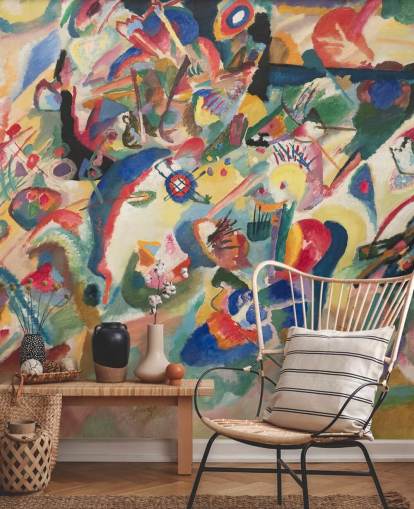 taidetapetti seinämaalaus nimeltä Entwurf 3 zu Komposition VII kirjoittanut Wassily Kandinsky