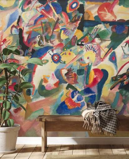 mural de papel de parede de belas artes chamado Entwurf 3 zu Komposition VII de Wassily Kandinsky