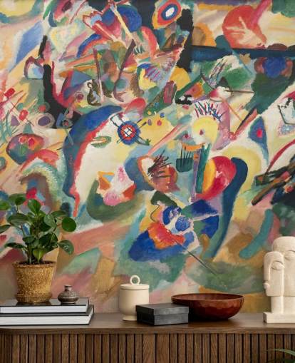 kunstbehangmuurschildering genaamd Entwurf 3 zu Komposition VII van Wassily Kandinsky kunstbehangmuurschildering genaamd Entwurf 3 zu Komposition VII van Wassily Kandinsky
