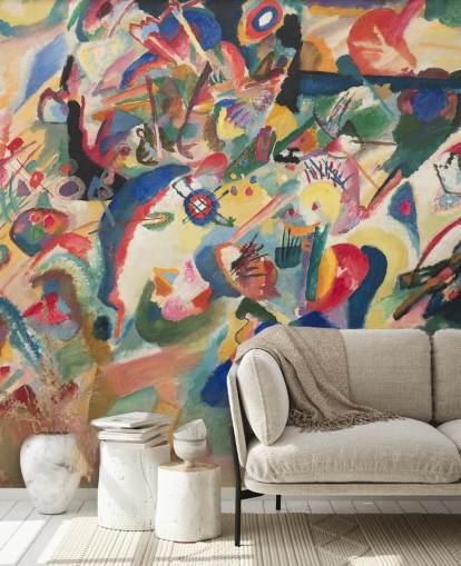 kunsttapet veggmaleri kalt Entwurf 3 zu Komposition VII av Wassily Kandinsky
