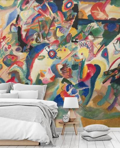 kunstbehangmuurschildering genaamd Entwurf 3 zu Komposition VII van Wassily Kandinsky kunstbehangmuurschildering genaamd Entwurf 3 zu Komposition VII van Wassily Kandinsky
