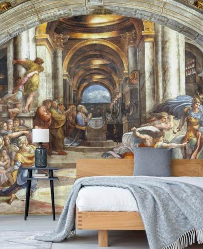 fine art wall mural called The Expulsion of Heliodorus from the Temple by Raphael for homes and offices fine art wall mural called The Expulsion of Heliodorus from the Temple by Raphael for homes and offices