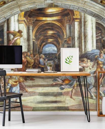 fine art wall mural called The Expulsion of Heliodorus from the Temple by Raphael for homes and offices fine art wall mural called The Expulsion of Heliodorus from the Temple by Raphael for homes and offices