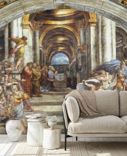 mural de pared de bellas artes llamado La expulsión de Heliodoro del templo de Rafael para hogares y oficinas