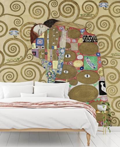 papier peint mural d'art intitulé Fulfillment de Gustav Klimt pour les chambres et les salons papier peint mural d'art intitulé Fulfillment de Gustav Klimt pour les chambres et les salons