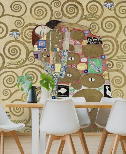 carta da parati fine art chiamata Fulfillment di Gustav Klimt per camere da letto e salotti carta da parati fine art chiamata Fulfillment di Gustav Klimt per camere da letto e salotti