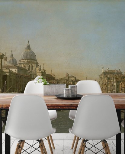 mural de papel pintado de bellas artes llamado Entrada al Gran Canal cerca de Punta della Dogana y Santa Maria della Salute de Canaletto mural de papel pintado de bellas artes llamado Entrada al Gran Canal cerca de Punta della Dogana y Santa Maria della Salute de Canaletto