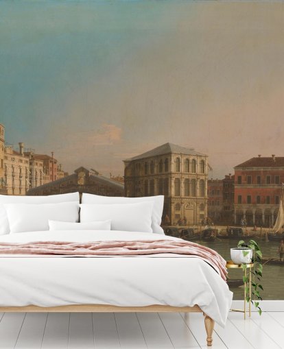 mural de papel de parede de belas artes chamado Grand Canal (Ponte Rialto) de Canaletto para salas de estar e quartos mural de papel de parede de belas artes chamado Grand Canal (Ponte Rialto) de Canaletto para salas de estar e quartos