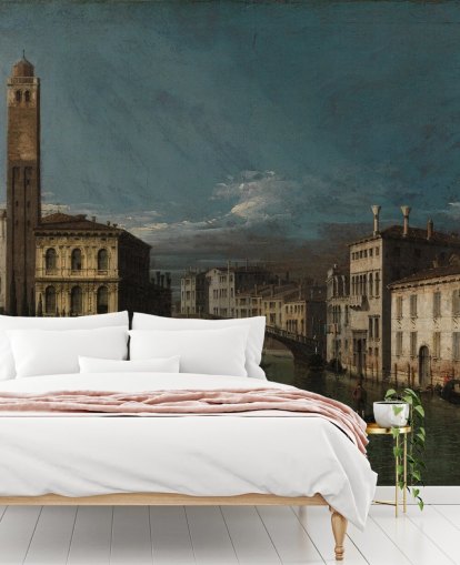 mural de bellas artes llamado Gran Canal: San Geremia y la entrada al Cannaregio de Canaletto para salas de estar y dormitorios