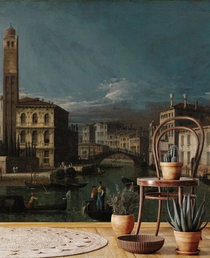 fine art mural called Grand Canal: San Geremia and the Entrance to the Cannaregio by Canaletto for living rooms and bedrooms