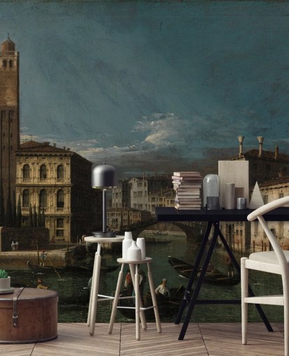 murale d'arte chiamato Canal Grande: San Geremia e l'ingresso al Cannaregio di Canaletto per salotti e camere da letto murale d'arte chiamato Canal Grande: San Geremia e l'ingresso al Cannaregio di Canaletto per salotti e camere da letto