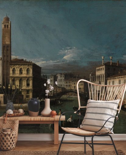 mural de bellas artes llamado Gran Canal: San Geremia y la entrada al Cannaregio de Canaletto para salas de estar y dormitorios