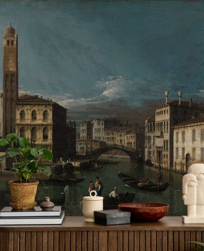 kunstmaleri kalt Grand Canal: San Geremia og inngangen til Cannaregio av Canaletto for stuer og soverom